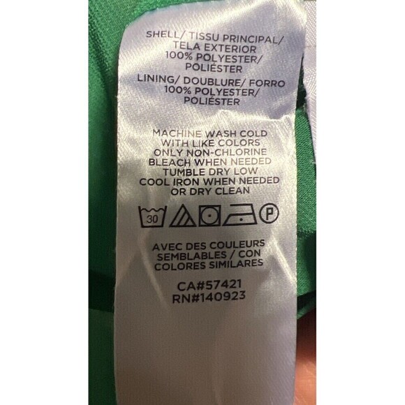 Loft Petite 4P Green‎ Floral Dress Lightweight Short Sleeves EUC Zip Back - Picture 4 of 4